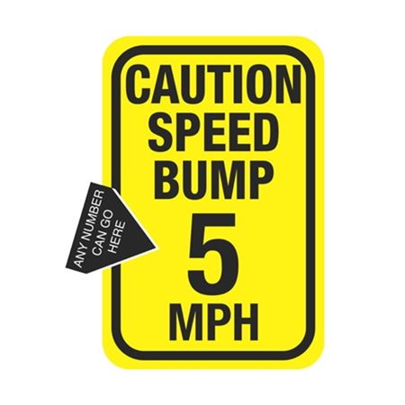 Caution Speed Bump MPH Sign 12 x 18